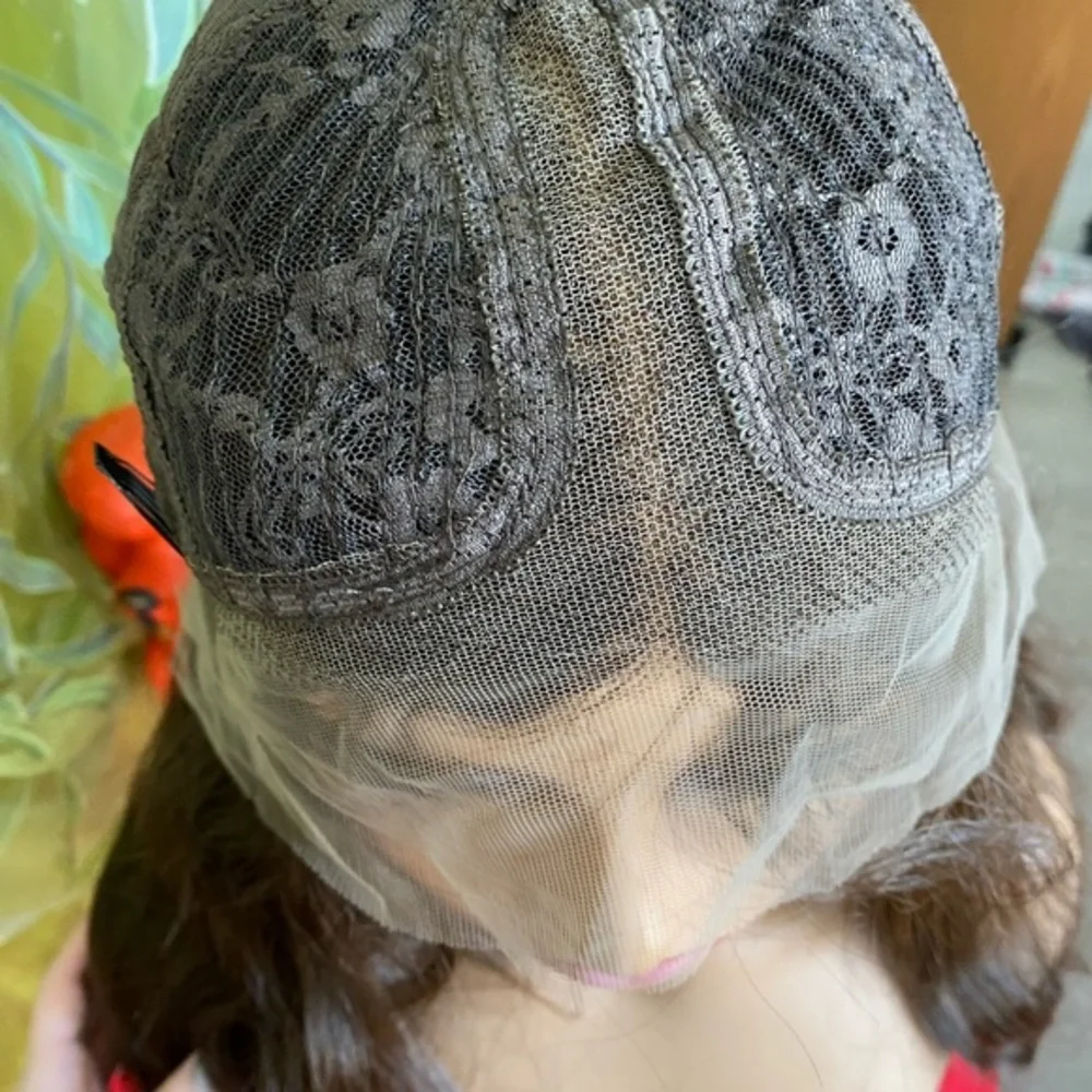 lace front wig- wavy chocolate brunette